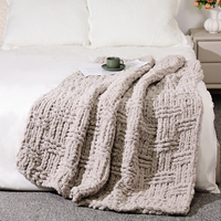 Plaid personnalisé fait main blanc super doux, plaid personnalisé pour canapé, pour la décoration de la maison