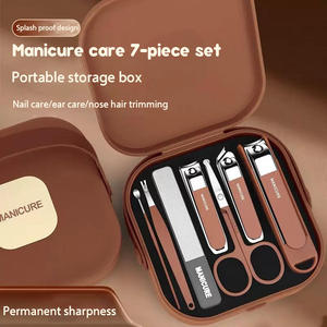 Ensemble <span class=keywords><strong>de</strong></span> coupe-<span class=keywords><strong>ongles</strong></span> anti-éclaboussures 7 en 1, design valise, kit <span class=keywords><strong>de</strong></span> manucure et pédicure haut <span class=keywords><strong>de</strong></span> gamme, étui <span class=keywords><strong>de</strong></span> transport, outils pour femmes, hommes, maison, voyage - Product Image 1