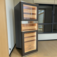 Armoire à cigares verticale grande capacité à double compartiment en bois de cèdre