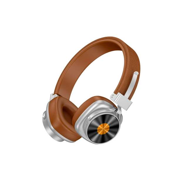 New Design Retro Style Wireless Headphones Stereo On-Ear Headphones Digital Display with Comfortable Earplugs for Music/PC