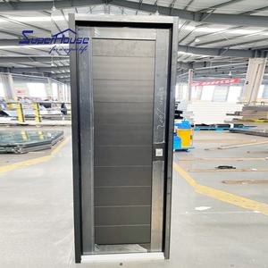 Porte d'entrée blanche, design moderne personnalisé, porte <span class=keywords><strong>en</strong></span> aluminium et verre, isolation phonique, porte à charnières avec serrure à <span class=keywords><strong>code</strong></span> - Product Image 5