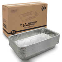 Barquette rectangulaire jetable en aluminium de qualité alimentaire extra large pour table de buffet, avec couvercle, pour la restauration hôtelière