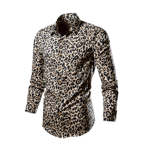 Chemise décontractée <span class=keywords><strong>pour</strong></span> <span class=keywords><strong>homme</strong></span>, nouvelle collection printemps-automne, imprimé léopard, manches longues, grandes tailles, 1117 - Product Image 1