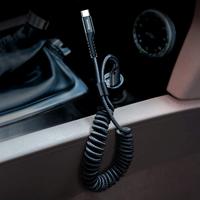 Câble USB Type-C rétractable (0,9 m) à chargement rapide et transfert de données haute vitesse pour S10/S9/S8/Note 9/8 Moto