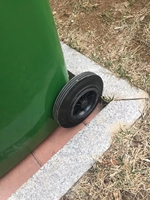 Roue pivotante en caoutchouc massif en mousse PU, anti-crevaison, de 8,6 pouces, capacité 100 kg, pour poubelle
