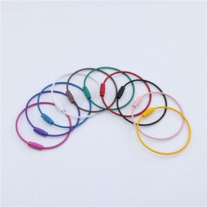 ขายส่งพวงกุญแจสายเคเบิลสแตนเลสเคลือบสีลูกกวาดขนาด 15 ซม. 6 นิ้ว พร้อมตัวล็อคแบบเกลียว สำหรับงาน DIY - Product Image 2