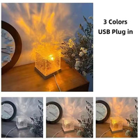 Ocean Wave Aurora Projecteur Lumière 16 Couleurs Dynamique Rotatif Flamme Cristal Lampe Avec Télécommande Rgb Dimmable pour Salon Décor