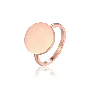 Custom Personalized Stainless Steel <b>Rings</b> Engrave logo Round Shape Rose Gold <b>Ring</b> <b>Blanks</b> - Product Image 4
