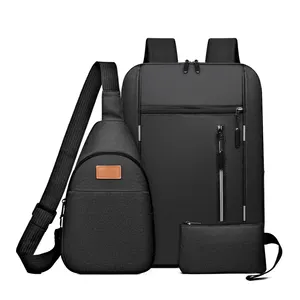 2024 Factory Outlet Wholesale Laptop Bag Set Oxford Polyester Custom Logo 3 In 1 Laptop Bag Laptop Backpacks