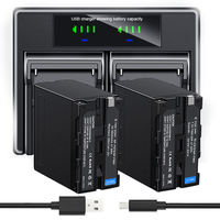 Chargeur double baie LED à charge rapide USB-C pour batterie Sony Camcorder Accessory NP-F970 NP-F960 NP-F770 NP-F550 Npf970 NPF960