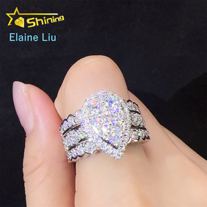 Đồ trang sức mỹ 925 Sterling Bạc hip hop đồ trang sức phong cách mới vvs kim cương moissanite Iced out Hip hop vòng - Product Image 4