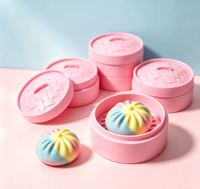 Boîte Mystère Surprise : Jouet Squishy Fbuff Crackle en forme de Boulette Alimentaire, Doux à Presser, Sensoriel Anti-stress, Cadeau