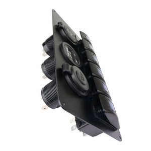 5V 12V 24V 1A 2.A 3.1A 6 puertos cargador <span class=keywords><strong>USB</strong></span> para coche enchufe voltímetro Digital encendedor de cigarrillos RV yate Panel de interruptor basculante de aluminio - Product Image 5