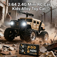 Camion RC miniature en alliage 2,4 G à l'échelle 1:64, tout-terrain, écologique, 4 canaux, avec éclairage LED, télécommandé, pour enfants