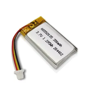 충전식 552035 파우치 배터리 셀 3.7V 350mAh 리튬 이온 폴리머 배터리 UL 인증