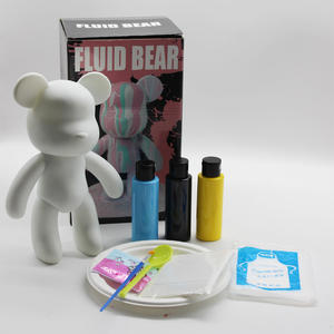 Рекламная цена, набор для рисования жидкого медведя для взрослых детей, в комплект входит акриловая палитра для выливания, салфетки, стеклянная холщовая бумага - Product Image 2