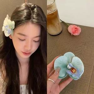 Hot Selling Artificial <strong>Floral</strong> Orchid <strong>Hair</strong> Clip Flower Hairpins Seaside Vacation <strong>Hair</strong> <strong>Accessories</strong> - Product Image 3