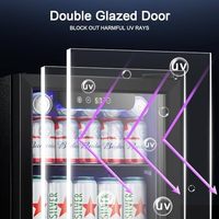 12 bouteilles 48 canettes de boissons réfrigérateur porte en verre pour boissons ou bière vin-petit distributeur de boissons pour la maison, le bureau ou le bar
