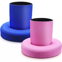 Porte-boisson flottant en néoprène uni blanc été réutilisable peut manches boisson piscine flotteurs porte-gobelets