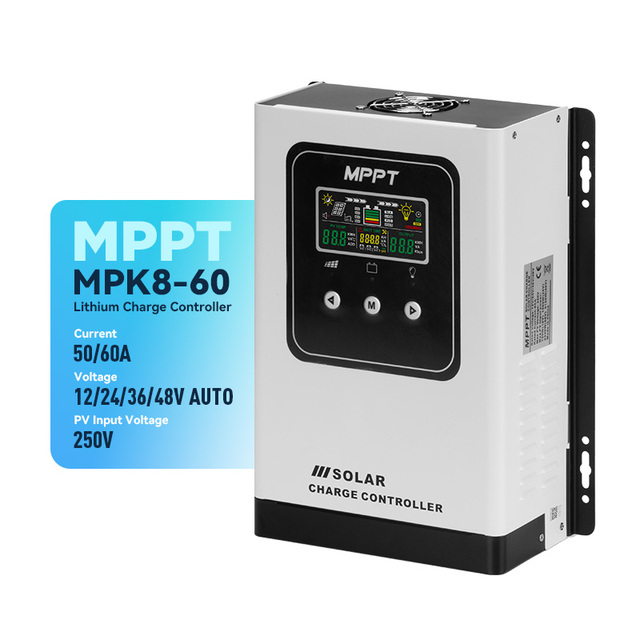 MPK Series 60A 12V/24V/48V Auto MPPT Solar Charger with Type-C Port for Mobile Phone Fast Charging