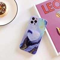 Funda de TPU Líquido de Lujo para Teléfono Móvil con Soporte en Forma de Corazón, Protector Trasero para 12 13 14 15 16 17 18 Pro Max