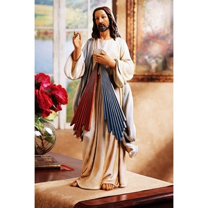 Vente en gros de figurines religieuses artificielles personnalisées pour la décoration de Pâques, figurine de Jésus en résine de la Divine Miséricorde, fabriquée à la main - Product Image 3