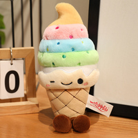 Poupée de crème glacée arc-en-ciel douce jouet en peluche décoration de la maison cadeau de fête d'anniversaire pour enfants jouet de crème glacée en peluche