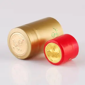 CUstom Embossed Logo PVC Tear Tape Wine Bottle Heat Shrink Cap Sealing Cover Pvc Capsule Transparent Capsule