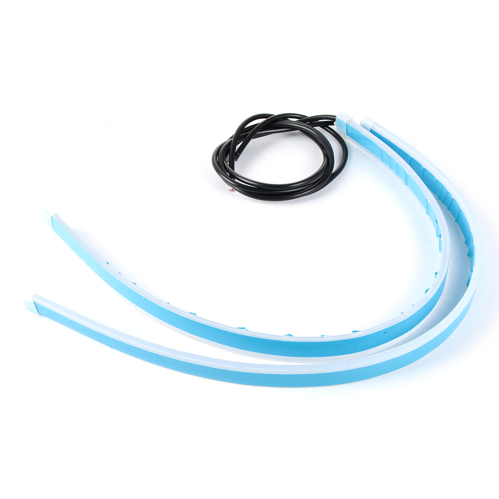 Ультратонкая Автомобильная мягкая Светодиодная лента с тремя режимами, дневные ходовые светодиодные огни DRL, Аксессуары для автомобилей