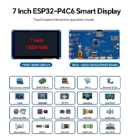Écran intelligent ESP32-P4C6 de 7 pouces, 1024x600 IPS, écran tactile capacitif, carte de développement, module WiFi pour IoT