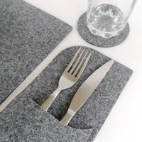 Style nordique feutre porte-couverts Table à manger ustensile poche à la main porte-vaisselle 3 pièces