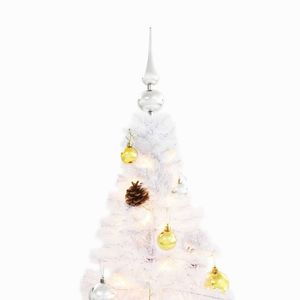 W2B VidaXL di alta qualità bianco PVC e acciaio medio albero di natale dimensione personalizzabile per le decorazioni di festa - Product Image 4