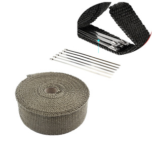 ZUQING - Banda de protección térmica para tubo de escape de motocicleta, fibra de vidrio, color negro, titanio, blanco, tela antiescaldante para coche y bicicleta - Product Image 3