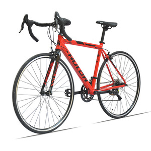 Bicicleta de Carretera Hulor 700c con Cuadro de Aleación de Aluminio, 16 Velocidades, Horquilla Rígida y Sillín de Alto Rendimiento, Color Rojo - Product Image 2