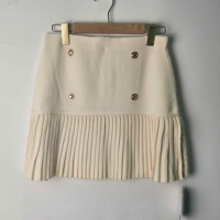 Jupe mini en tricot pour femme, plissée à boutons, coupe trapèze, détails boutonnés, tricotée unie, printemps-été, décontractée, logo personnalisé, marque privée
