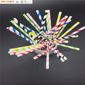 Pajitas de papel a rayas biodegradables ecológicas, pajitas de colores desechables para beber - Product Image 2