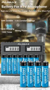 PUJIMAX Smart Aa Aaa Battery Charger 1.5v 8 Slots Usb Lithium Ion Battery Charger 1.5v Rechargeable Li-ion Battery Charger Aa