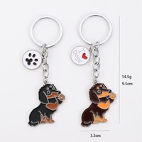 Nouveau pendentif pour animaux de compagnie en alliage, breloque Teckel, accessoire de mode transfrontalier avec détails cœur et empreinte de patte