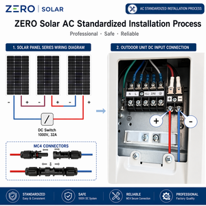 ZERO MPPT Solar Direct Split AC 9000 12000 18000 24000 BTU R32 20 SEER Wall Mounted <b>Air</b> <b>Conditioner</b> Wholesale Solar Direct-Drive - Product Image 4