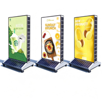Boîtes lumineuses publicitaires mobiles à énergie solaire, panneaux lumineux LED portables pour extérieur