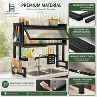 Organisateur de cuisine multifonctionnel en métal à 3 niveaux, support de rangement moderne, égouttoir à vaisselle en fer pour évier