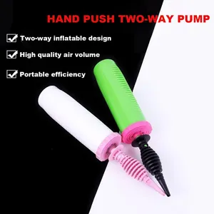 Professional Large Size Green Pink White Double Hand Held Balloon Pump Inflator Machine Portable Air Plastic Manual Ballon Pump
