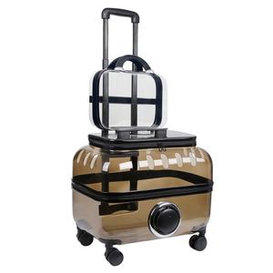Inovação Design OEM Outdoor Grande Capacidade Transparente PVC Respirável Portátil cat travel bag <span class=keywords><strong>Pet</strong></span> <span class=keywords><strong>Trolley</strong></span> com ventilador elétrico - Product Image 1