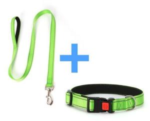 Ensemble de colliers et laisses réfléchissants pour chiens, avec verrou de sécurité, poignée en néoprène souple, ensemble de colliers de plomb en Nylon respirant, kit pour animaux de compagnie pour chiens - Product Image 1