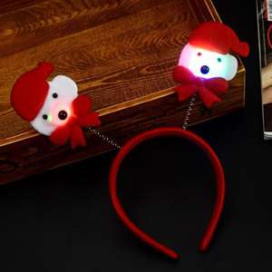 Chapeau de Noël lumineux tête bouton coiffe anneau à pression bracelet lunettes broche cadeaux de Noël - Product Image 6
