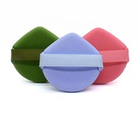 Mini éponge triangulaire colorée mignonne et écologique, super douce, pour coussin d'air et coussin BB, houppette de maquillage pour poudre libre