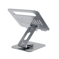 Support iPad pliable et réglable en alliage d'aluminium, rotation à 360°, avec aérations de refroidissement, double fixation ultra-résistante, design polyvalent