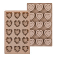 Nouveau moule à gâteau en silicone de qualité alimentaire pour mousse française, en forme de cœur rectangulaire à 12 cavités, facile à démouler, fabriqué en Chine
