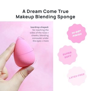 Venta al por mayor embalaje personalizable belleza cosmética huevo maquillaje esponja licuadora rosa azul púrpura y rosa colores sin látex - Product Image 3