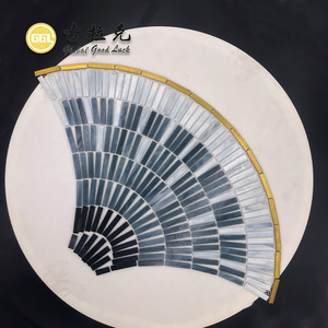 Motif <span class=keywords><strong>de</strong></span> fleur en forme d'éventail personnalisé coupe <span class=keywords><strong>de</strong></span> verre mosaïque murale pour mur et sol déco - Product Image 2
